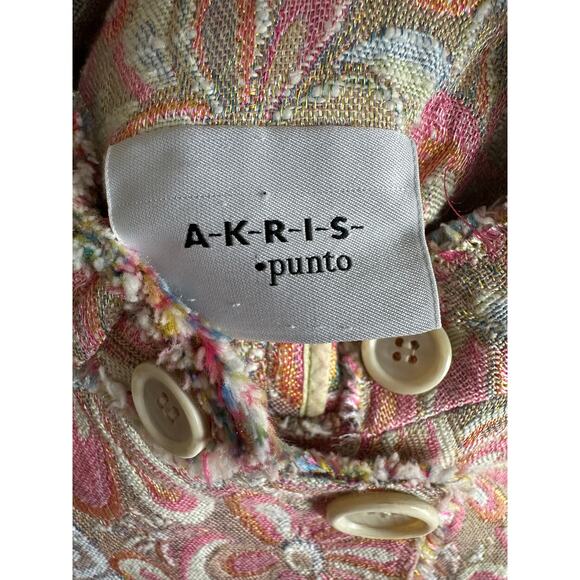 AKRIS PUNTO Multicolor Pastel Daisy Floral Knit Blazer/Jacket Size 8 - Picture 3 of 7